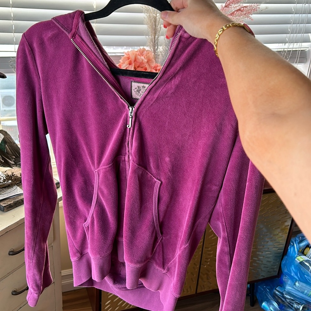 Purple rhinestone juicy zip up since XL